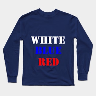 White Blue Red Long Sleeve T-Shirt